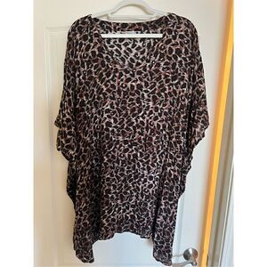 Leopard Print Caftan / Cover Up - One Size